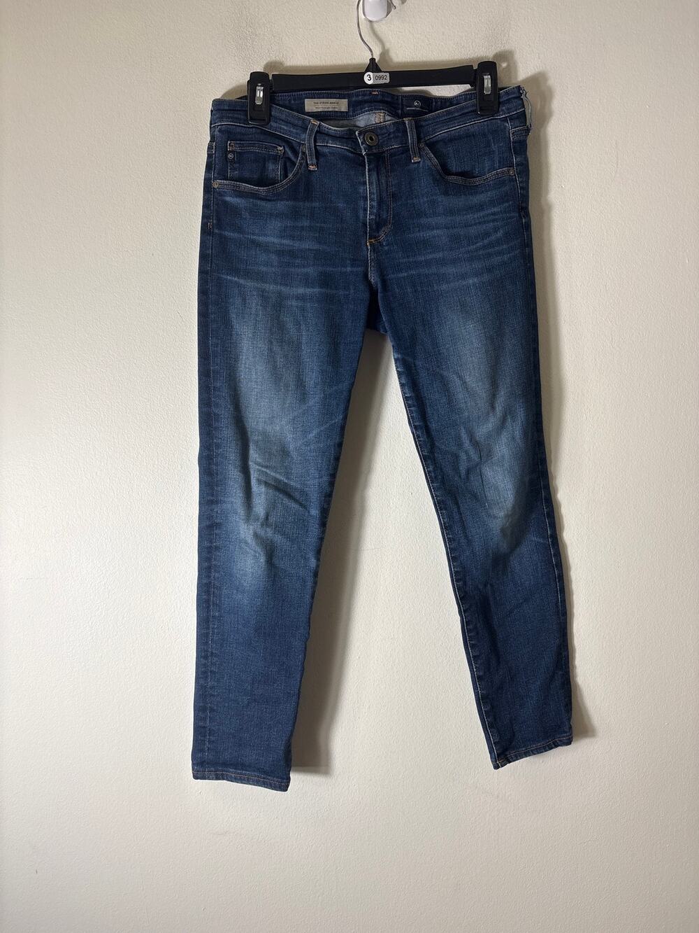AG Dark Wash Slim Straight Ankle Blue Jean Sz 29